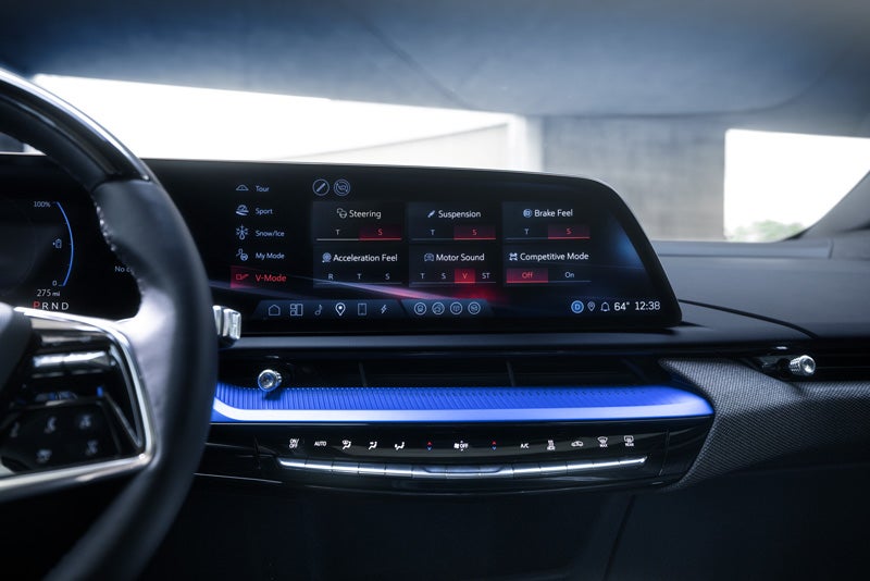 The 2026 OPTIQ-V Display Screen Displaying the V-Mode Settings | LaFontaine Cadillac Highland in Highland Charter Township MI