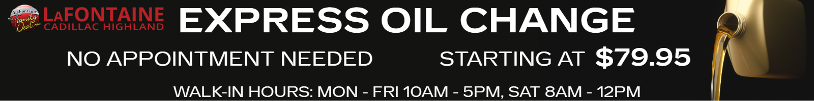 Express Oil Change banner.